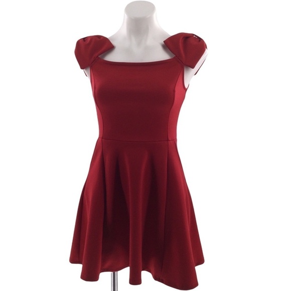 Kendall & Kylie Big Bow Red Party Dress - Picture 1 of 14